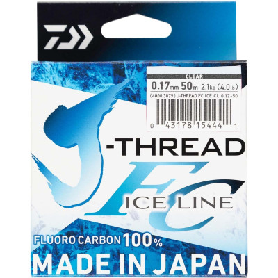 Леска DAIWA J-Thread Fluoro Carbon Ice Line 50м 0.13мм (прозрачная)