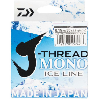 Леска DAIWA J-Thread Mono Ice Line 50м 0.15мм (прозрачная)