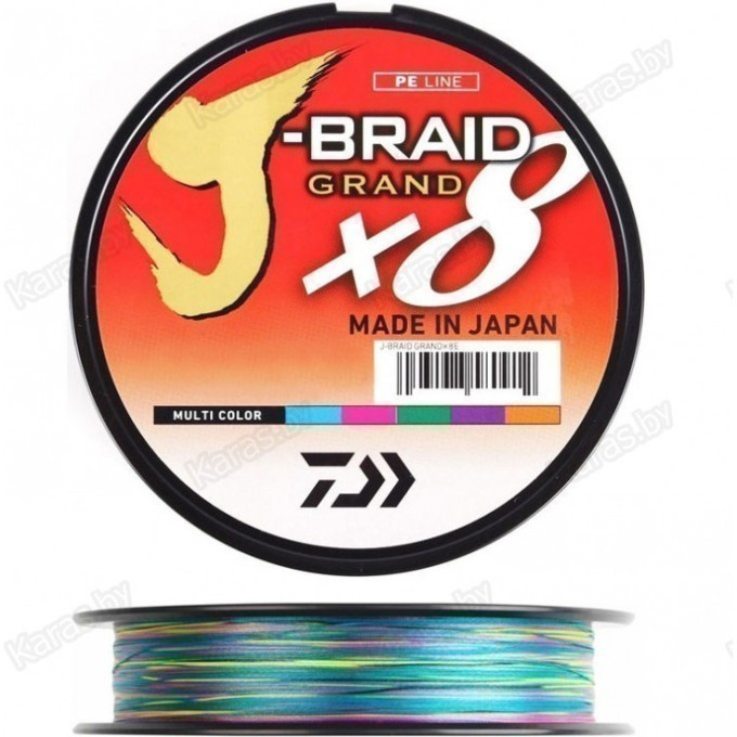 Шнур DAIWA J-BRAID GRAND X8E 300М 0,20ММ MULTI COLOR 12795-120
